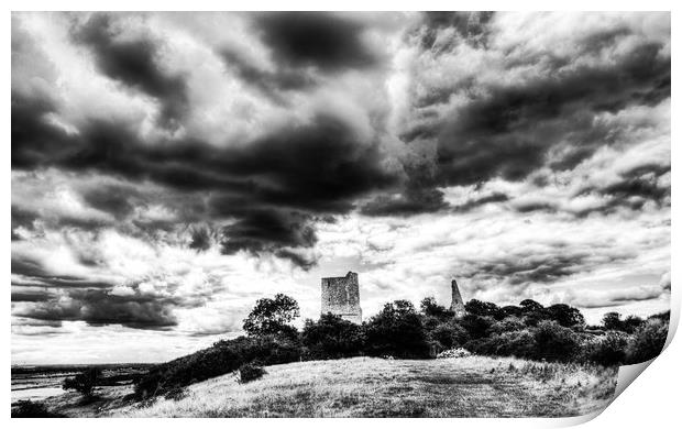 Storm Over The Castle Print by David Pyatt