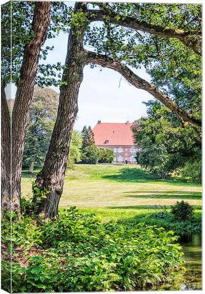 Krapperup Castle from front lawn Canvas Print by Antony McAulay