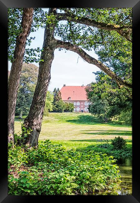 Krapperup Castle from front lawn Framed Print by Antony McAulay