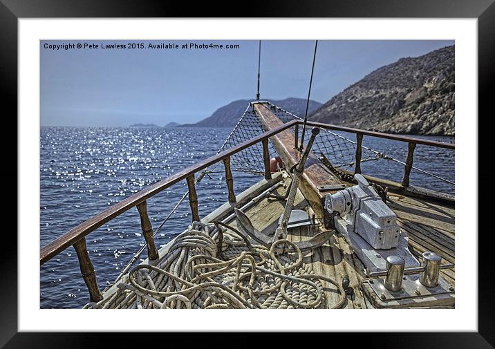  On the Med Kalkan Turkey Framed Mounted Print by Pete Lawless