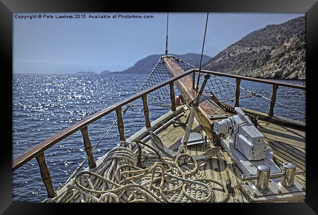  On the Med Kalkan Turkey Framed Print by Pete Lawless