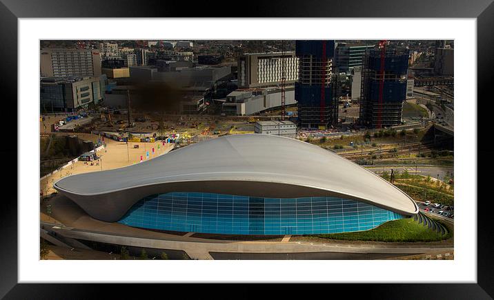 Aquatic Centre Framed Mounted Print by David French
