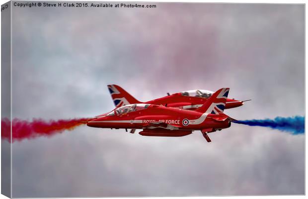Red Arrows Painting the Sky 2015 Canvas Print by Steve H Clark