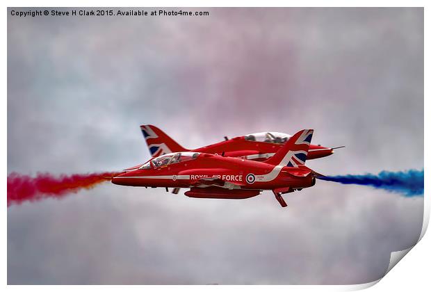 Red Arrows Painting the Sky 2015 Print by Steve H Clark