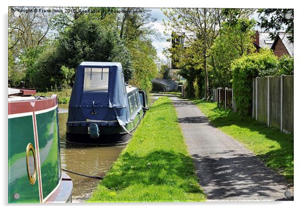  A Canal Narrowboat berthed in Christleton Acrylic by Frank Irwin