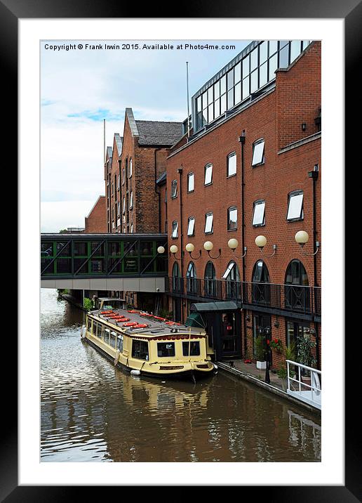  A Canal Narrowboat berthed in Chester Framed Mounted Print by Frank Irwin