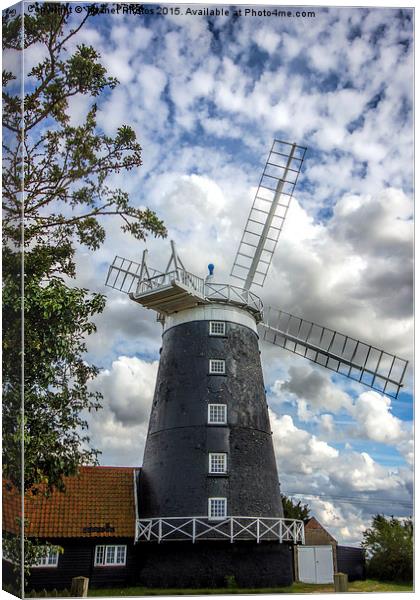  Burnham Overy Staithe Windmill Canvas Print by Thanet Photos