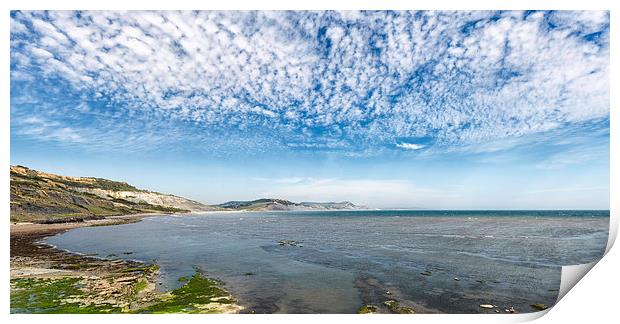 Charmouth and Golden Cap. Print by Mark Godden
