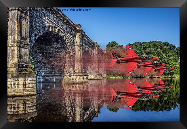 Red Arrows through the aqueduct Framed Print by Paul Madden