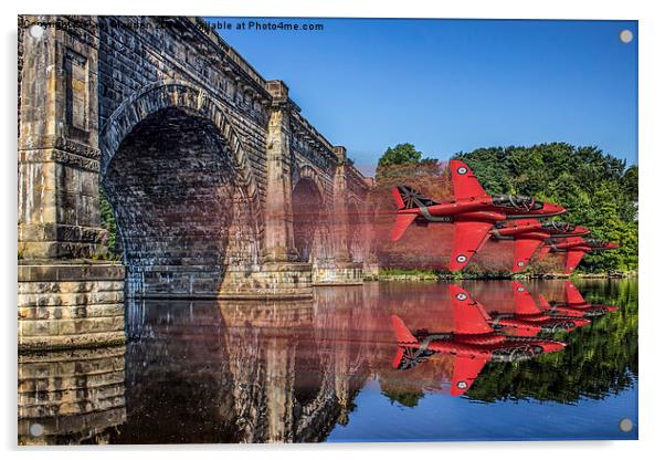 Red Arrows through the aqueduct Acrylic by Paul Madden