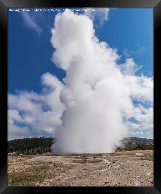 Old Faithful in Yellowstone Park Framed Print by colin chalkley
