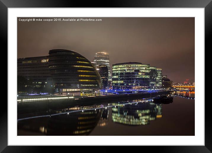  south bank in the mist Framed Mounted Print by mike cooper