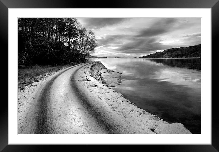 A Drive By The Loch Framed Mounted Print by Jim kernan