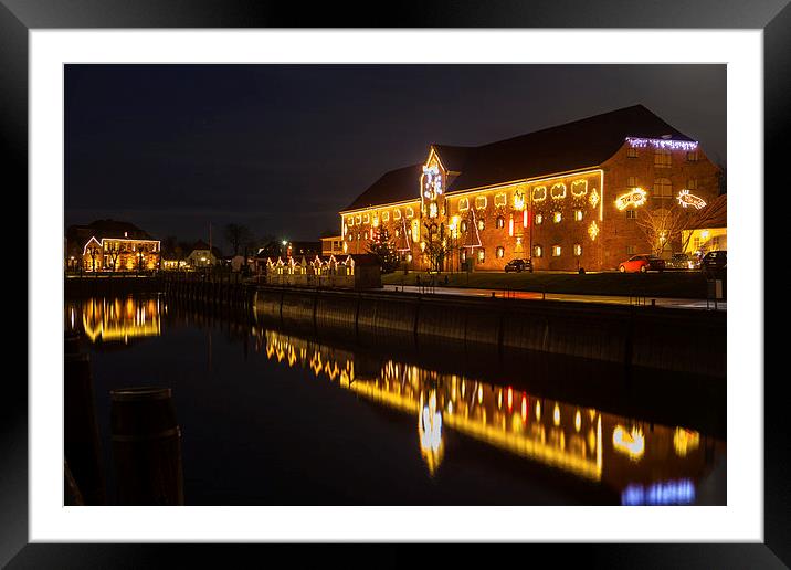 Blue hour at Tonning harbour Framed Mounted Print by Thomas Schaeffer