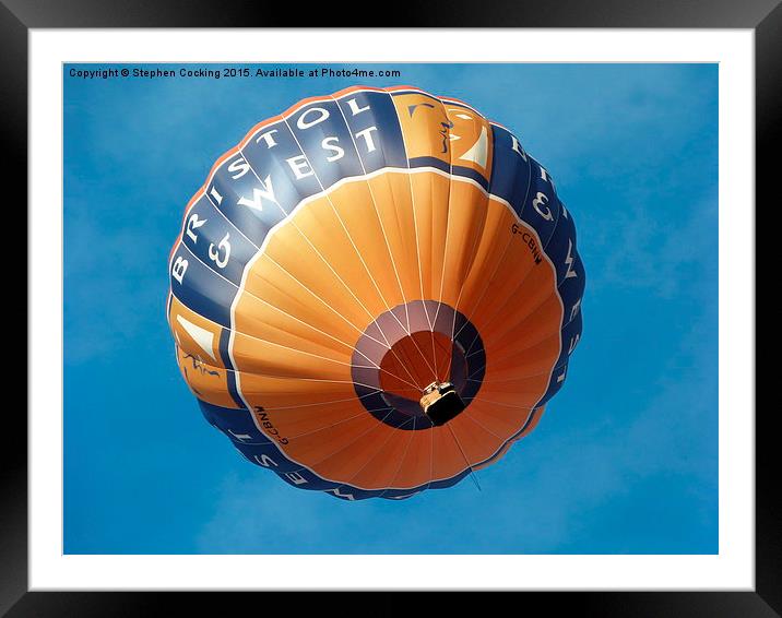  Hot Air Balloon  Framed Mounted Print by Stephen Cocking
