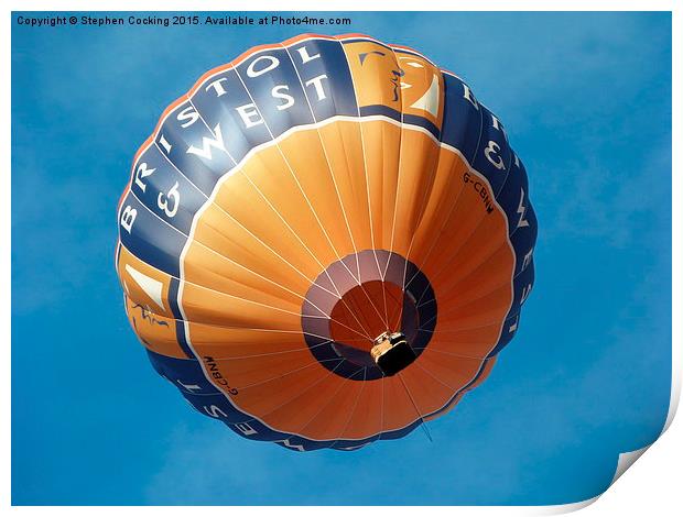  Hot Air Balloon  Print by Stephen Cocking