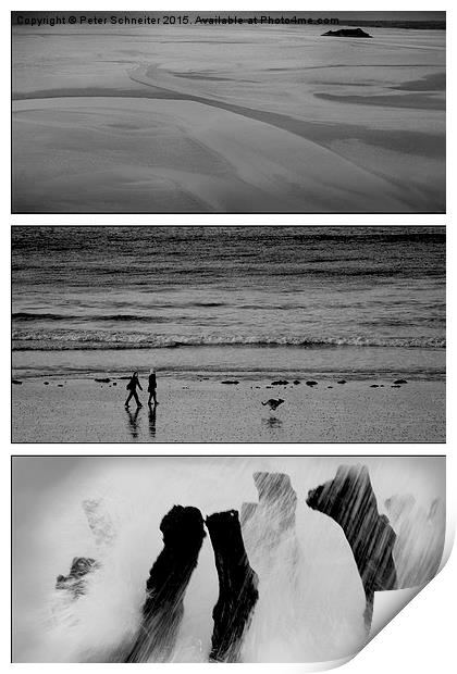  St Malo B&W tryptic Print by Peter Schneiter
