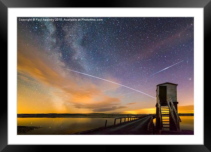  ISS Passing over Lindisfarne Causeway Framed Mounted Print by Paul Appleby