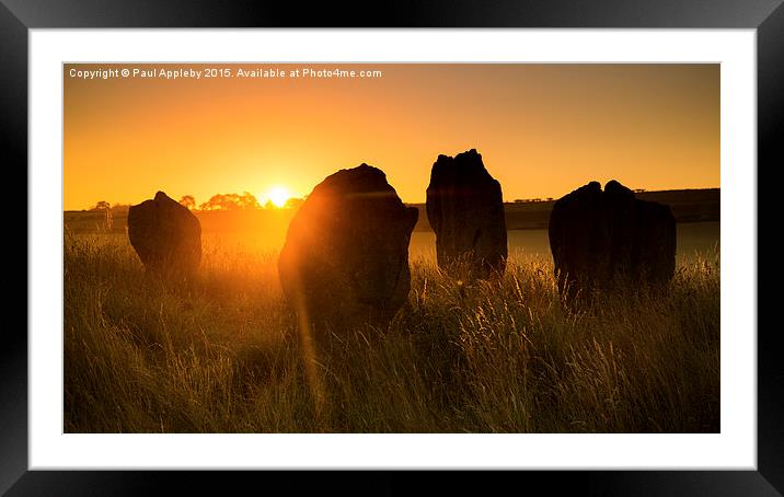  Duddo Stone Circle, Northumberland. Framed Mounted Print by Paul Appleby