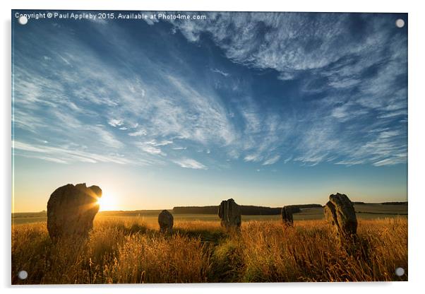  Duddo Stone Circle, Northumberland. Acrylic by Paul Appleby