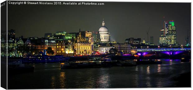  London St Paul's Cathedral By Night Canvas Print by Stewart Nicolaou