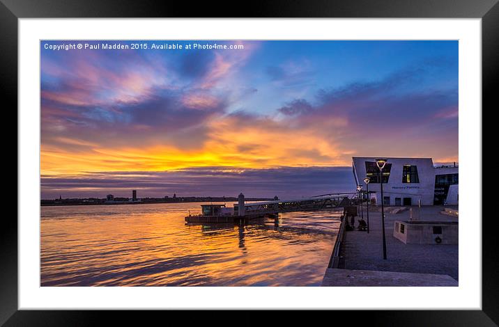 Sunset at the Liverpool Pier Head Framed Mounted Print by Paul Madden