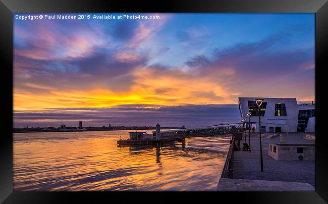 Sunset at the Liverpool Pier Head Framed Print by Paul Madden