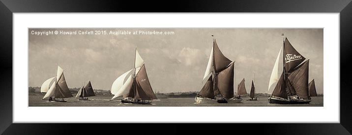 Barge match parade  Framed Mounted Print by Howard Corlett