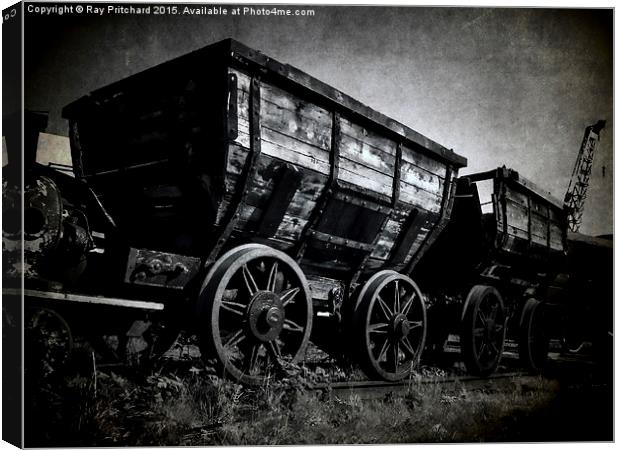 Vintage Coal Wagons Canvas Print by Ray Pritchard