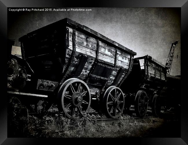 Vintage Coal Wagons Framed Print by Ray Pritchard