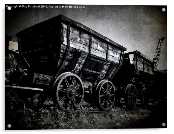 Vintage Coal Wagons Acrylic by Ray Pritchard