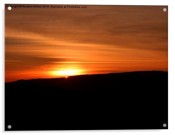  Brecon Beacons sunset Acrylic by Reuben Allfree