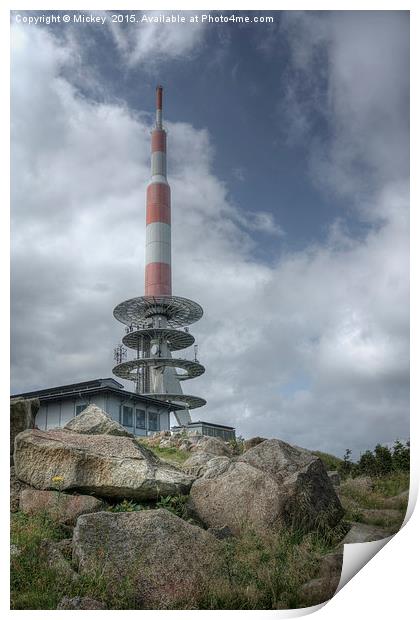 Brocken Broadcast Tower Print by rawshutterbug 