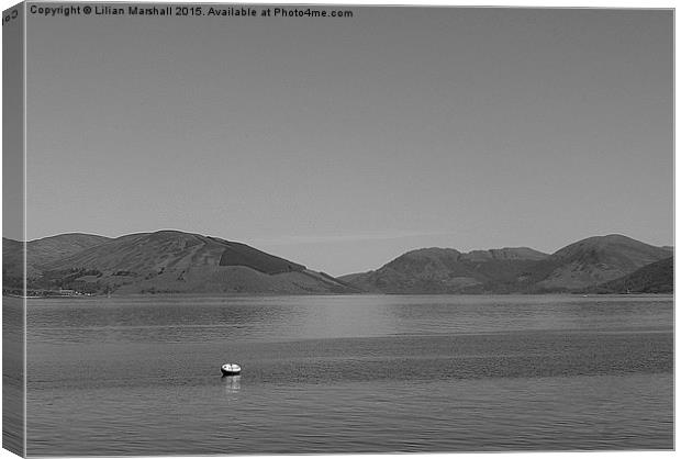  Mountains and a Buoy and the Solway Firth. Canvas Print by Lilian Marshall