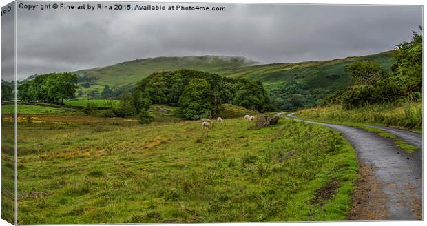   Road to Staveley in the Lake District Canvas Print by Fine art by Rina