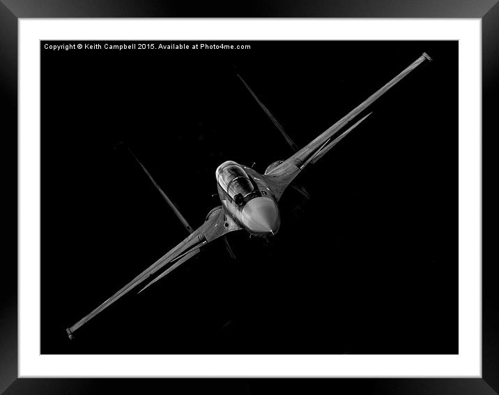 SU-30 Flanker - mono version Framed Mounted Print by Keith Campbell