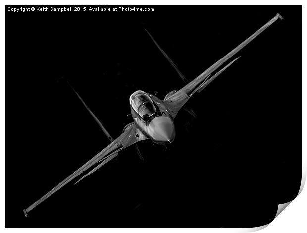 SU-30 Flanker - mono version Print by Keith Campbell