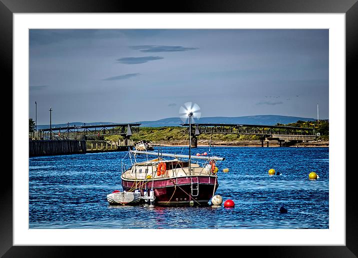Boat on the Harbour  Framed Mounted Print by Valerie Paterson