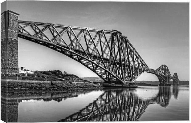 North Queensferry Reflections - B&W Canvas Print by Tom Gomez