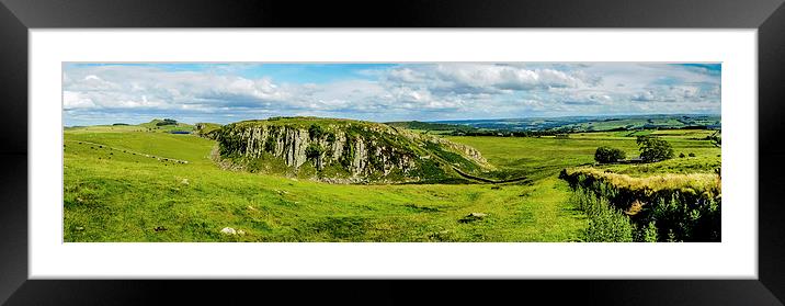 Panorama Of Hadrian's Wall From Steel Rig  Framed Mounted Print by Tanya Hall