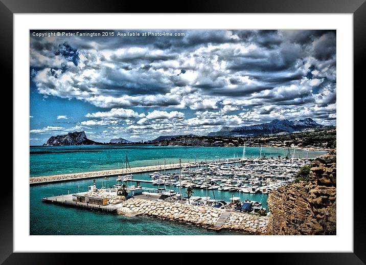 Moraira Marina - Alicante Framed Mounted Print by Peter Farrington
