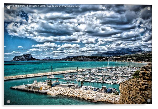 Moraira Marina - Alicante Acrylic by Peter Farrington