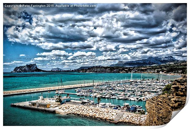 Moraira Marina - Alicante Print by Peter Farrington