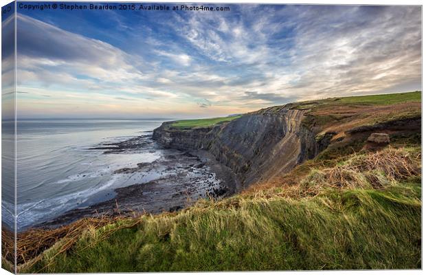  Robin Hoods Bay Cleveland Way Canvas Print by Stephen Beardon