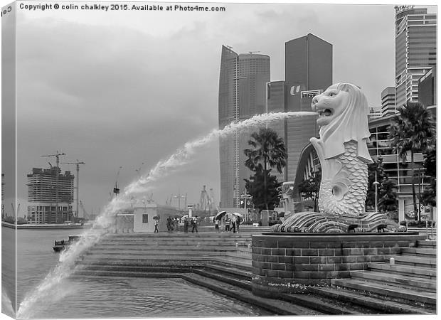 Merlion of Singapore City Canvas Print by colin chalkley