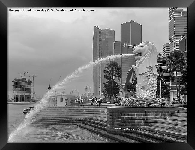 Merlion of Singapore City Framed Print by colin chalkley