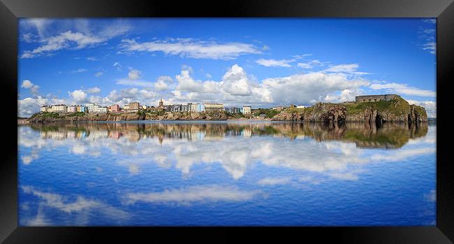  Tenby in Reflections Framed Print by Simon West