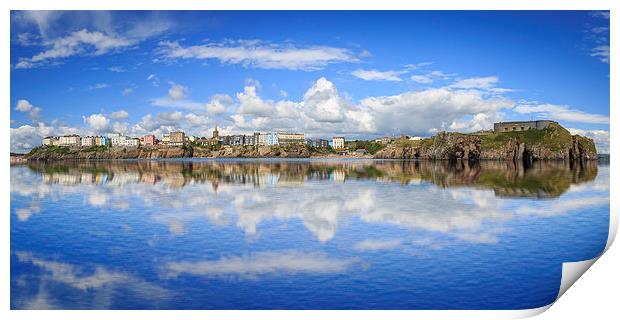  Tenby in Reflections Print by Simon West