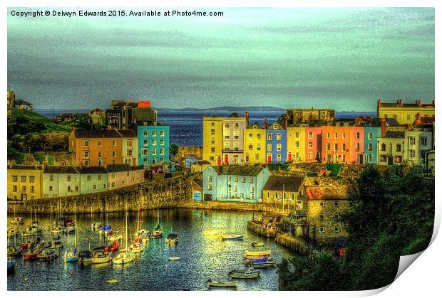  Tenby Harbour at sunset Print by Delwyn Edwards