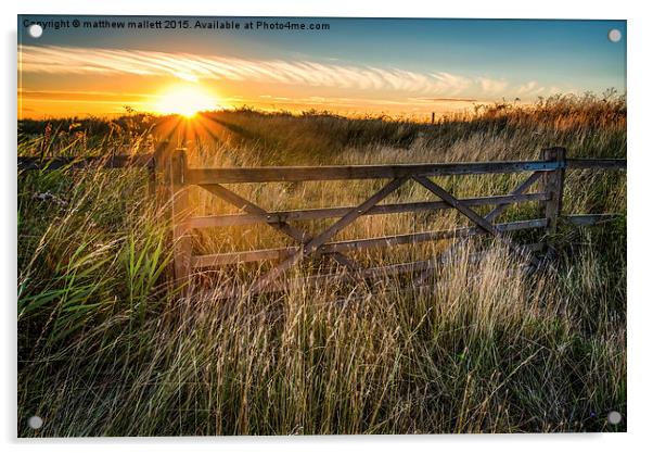  Sunset Behind The Gate Acrylic by matthew  mallett